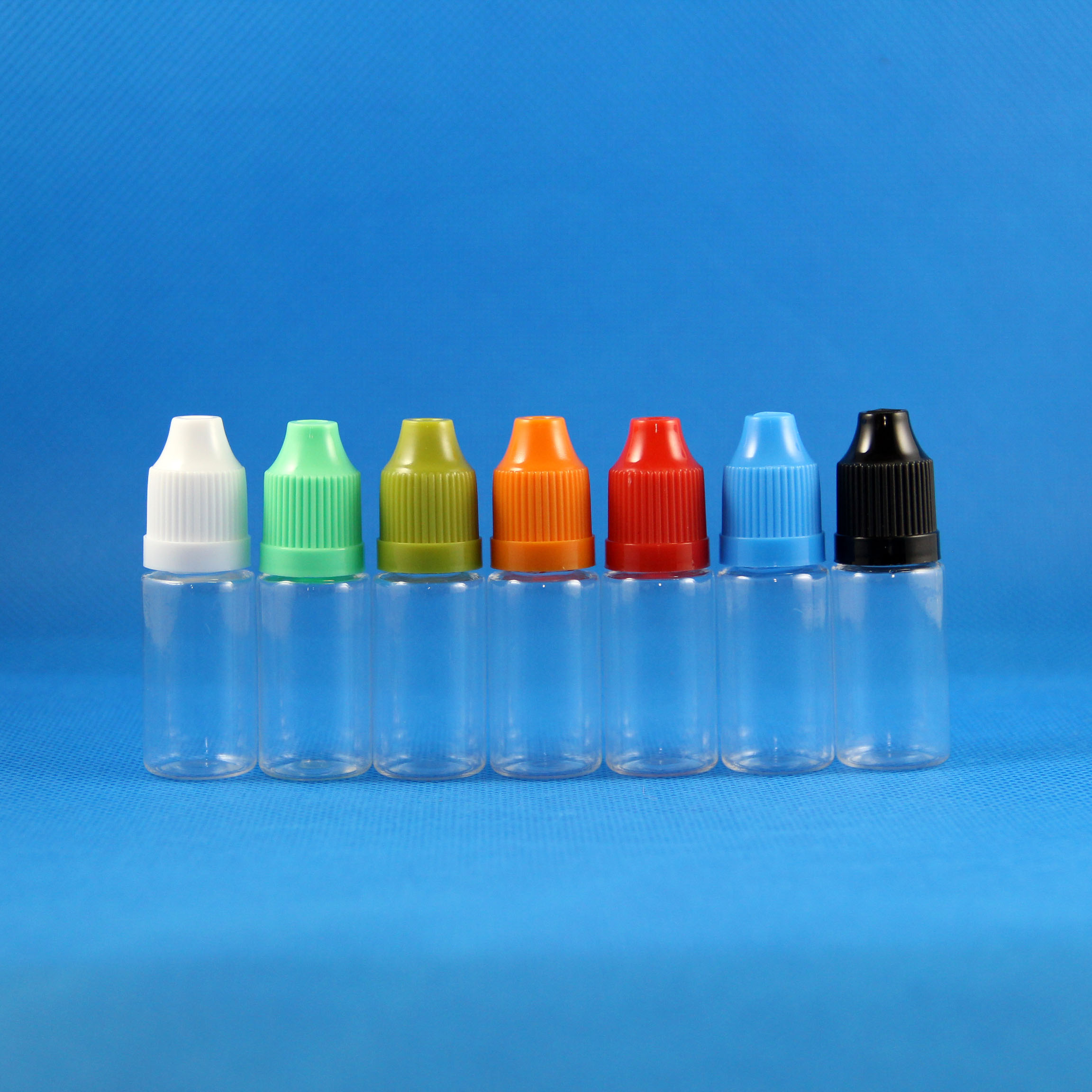 100 10 ml 1/3 OZ PET CHILD PROOF Clear Plastic Dropper Bottles