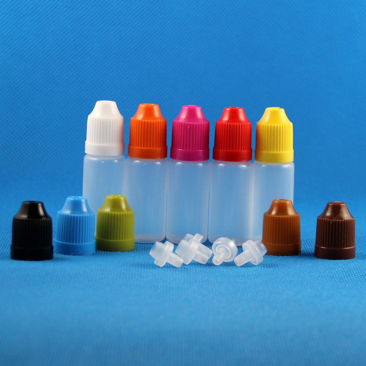 Lot 100 10ml 1/3 OZ LDPE CHILD PROOF Plastic Dropper Bottles