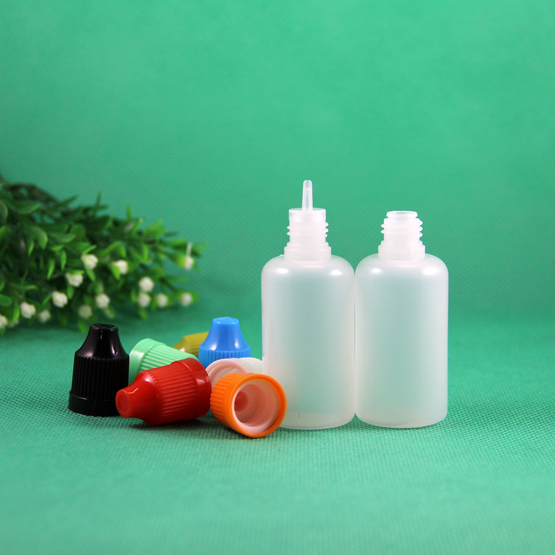 100 Sets 30 ml LDPE CHILD PROOF Dropper Bottles Long Thin Tips
